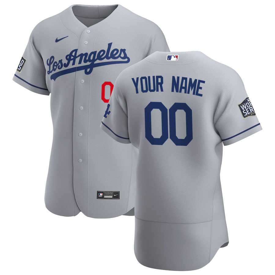 Los Angeles Dodgers Customized Nike Gray Road 2020 World Series Bound Team MLB Jersey,We sell and wholesale Los Angeles Dodgers Customized Nike Gray Road 2020 World Series Bound Team MLB Jersey on line form chian!